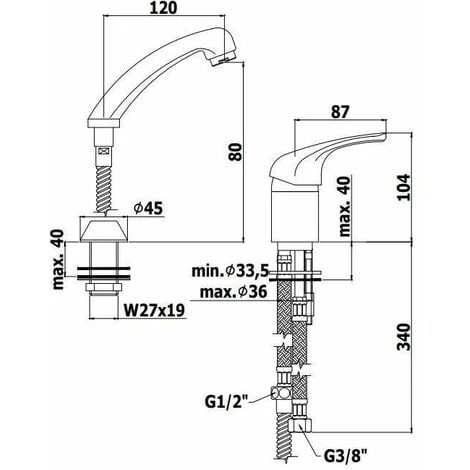 Mélangeur Pour Coiffeur Avec Douche Coulissante Paffoni ND087CR | Chromé - Chromé 4 Mélangeur Pour Coiffeur Avec Douche Coulissante Paffoni ND087CR | Chromé - Chromé – Image 2