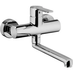 Mitigeur évier Mural Avec Bec Pivotant Paffoni Red RED161CR | Chromé - Chromé