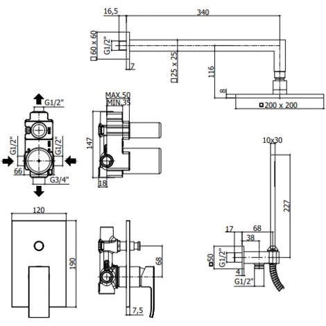 Kit Complet Pour Douche, Modèle Carré Paffoni Level KITLES015CR | Chromé - Avec Set De Douche - Chromé 4 Kit Complet Pour Douche, Modèle Carré Paffoni Level KITLES015CR | Chromé - Avec Set De Douche - Chromé – Image 2