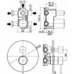 Mitigeur De Douche à Encastrer à 3 Voies De Couleur Chrome Paffoni LIGHT LIG019CR | Chromé - 3 Sortie - Chromé -PAFFONI Soldes 13390786 2