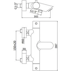 Mitigeur Bain / Douche Thermostatique Paffoni Light LIQ023CR | Chromé - Avec Set De Douche - Chromé -PAFFONI Soldes 13453941 2