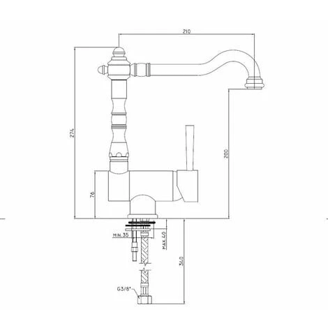 Robinet Rabattable Vieux Bronze Paffoni GASTON - Vieux Bronze 4 Robinet Rabattable Vieux Bronze Paffoni GASTON - Vieux Bronze – Image 2