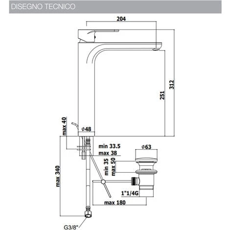 Paffoni Green Mitigeur Lavabo Haut Sans Vidage 4 Paffoni Green Mitigeur Lavabo Haut Sans Vidage – Image 2