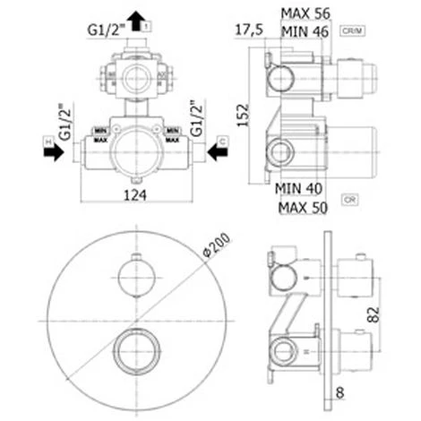 Mitigeur Thermostatique De Douche à Encastrer 1 Sortie Paffoni Light Laiton Chromé 4 Mitigeur Thermostatique De Douche à Encastrer 1 Sortie Paffoni Light Laiton Chromé – Image 2