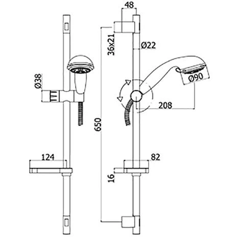 Barre De Douche Paffoni Queen Avec Tige En Métal 4 Barre De Douche Paffoni Queen Avec Tige En Métal – Image 2