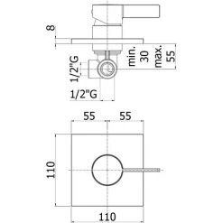 Mitigeur De Douche à Encastrer 2 Voies Paffoni Rock Avec Inverseur à Bouton-poussoir -PAFFONI Soldes 18063336 2