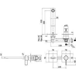Mitigeur De Lavabo à Encastrer Paffoni Rock Avec Plaques 70x70 Mm, Bec Et Aérateur -PAFFONI Soldes 18063345 2
