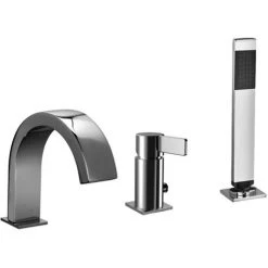 Mitigeur Bain Sur Gorge Paffoni Rock Avec Inverseur Et Bec Cascade 3 Trous