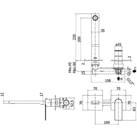 Mitigeur De Lavabo à Encastrer Paffoni Tango Avec Plaques 70x70 Mm, Bec Et Aérateur 4 Mitigeur De Lavabo à Encastrer Paffoni Tango Avec Plaques 70x70 Mm, Bec Et Aérateur – Image 2