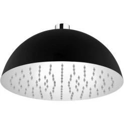 Paffoni Baltimora Pommeau De Douche Anticalcaire Chromé Noir Diamètre 300 Mm