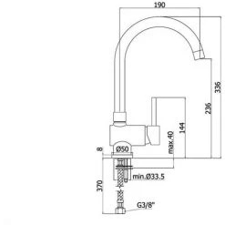 Mitigeur D'évier De Cuisine Avec Bec Orientable Paffoni Stick SK180CR -PAFFONI Soldes 18081368 2