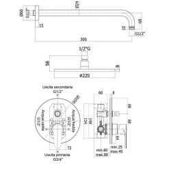 PAFFONI Composition De Douche Verte Avec Pomme De Douche Ronde, Mitigeur Avec Inverseur Et Ensemble Duplex -PAFFONI Soldes 18081378 3