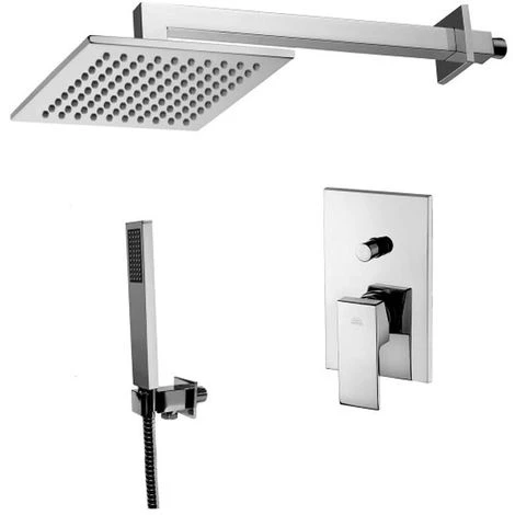 PAFFONI Composition De Douche ELLE Avec Pomme De Douche Carrée, Mitigeur Avec Inverseur Et Set Duplex 3 PAFFONI Composition De Douche ELLE Avec Pomme De Douche Carrée, Mitigeur Avec Inverseur Et Set Duplex