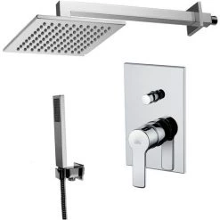 PAFFONI Composition De Douche RED Avec Pomme De Douche Carrée, Mitigeur Avec Inverseur Et Ensemble Duplex