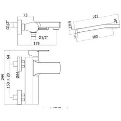 Paffoni Ringo Lavabo, Bidet Et Mitigeur De Baignoire Duplex -PAFFONI Soldes 18108456 2