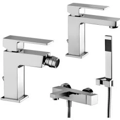 Ensemble De Mitigeurs Paffoni Elle Pour Lavabo, Bidet Et Baignoire En Laiton Chromé