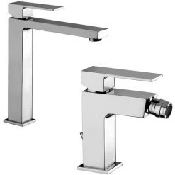Ensemble De Mitigeurs Lavabo Et Bidet Haut Design Carré Paffoni Elle