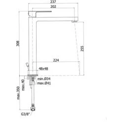 Ensemble De Mitigeurs Lavabo Et Bidet Haut Design Carré Paffoni Elle -PAFFONI Soldes 18153427 5