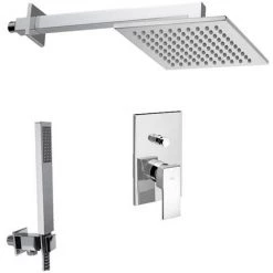 Ensemble De Douche Paffoni Level Avec Mitigeur Intégré Avec Inverseur, Pommeau De Douche Et Douchette -PAFFONI Soldes 18153441 2