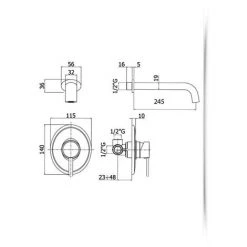 Mitigeur De Lavabo à Encastrer Paffoni Berry Avec Bec De 245 Mm 5 Mitigeur De Lavabo à Encastrer Paffoni Berry Avec Bec De 245 Mm -PAFFONI Soldes 18153442 2