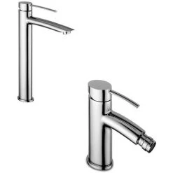 Paffoni Berry Mitigeur Lavabo Haut + Bidet Avec Bonde