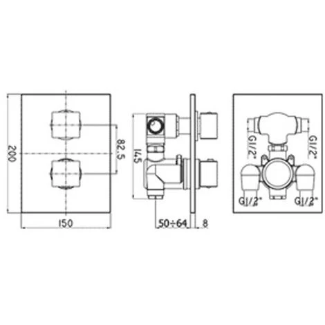 Paffoni Mod. LEVEL Mitigeur Thermostatique De Douche à Encastrer Avec Inverseur LEQ518CR 4 Paffoni Mod. LEVEL Mitigeur Thermostatique De Douche à Encastrer Avec Inverseur LEQ518CR – Image 2
