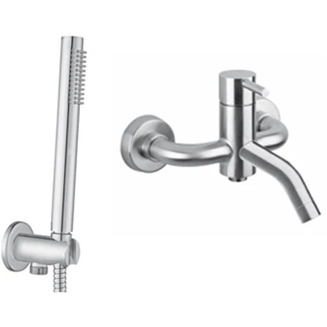 Mitigeur Bain Avec Set De Douche Paffoni Steel En Acier Inoxydable Satiné 4 Mitigeur Bain Avec Set De Douche Paffoni Steel En Acier Inoxydable Satiné – Image 2