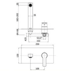 Mitigeur De Lavabo à Encastrer Paffoni Red Avec Bec Plat Et Plaque Rectangulaire -PAFFONI Soldes 18525733 2