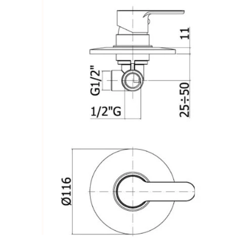 Mitigeur De Douche à Encastrer Paffoni Blu Avec Inverseur 5 Mitigeur De Douche à Encastrer Paffoni Blu Avec Inverseur – Image 3
