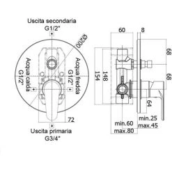 Mitigeur De Douche à Encastrer Paffoni Green Avec Inverseur -PAFFONI Soldes 18526084 2