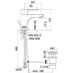 Paffoni Mitigeur Lavabo Rouge Avec Bonde + Bidet Avec Bonde En Laiton Chromé -PAFFONI Soldes 19857956 3