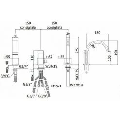 Mitigeur De Baignoire Paffoni Rubinetterie Level LEC040 | Chromé - Avec Set De Douche - Chromé -PAFFONI Soldes 24123442 2