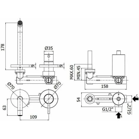 Mitigeur Lavabo Mural Avec Plaques Ø70 Mm Paffoni Light LIG104..70-LIG105..70-LIG106..70 | Chromé - 178 Mm - Chromé 4 Mitigeur Lavabo Mural Avec Plaques Ø70 Mm Paffoni Light LIG104..70-LIG105..70-LIG106..70 | Chromé - 178 Mm - Chromé – Image 2