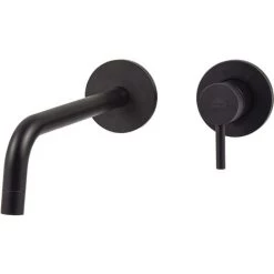 Paffoni Light Mitigeur Lavabo à Encastrer Avec Bec Mural 245 Mm Noir Mat