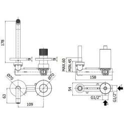 Mitigeur Lavabo à Encastrer Mural Avec Plaques En Laiton Paffoni Jo JO104..70-JO105..70-JO106..70 | Chromé - 178 Mm - Chromé -PAFFONI Soldes 44076902 3