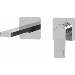 Mitigeur Lavabo Mural Avec 2 Plaques 70x70 Mm Paffoni Tilt TI104..70-TI105..70-TI106..70 | Chromé - 240 Mm - Chromé