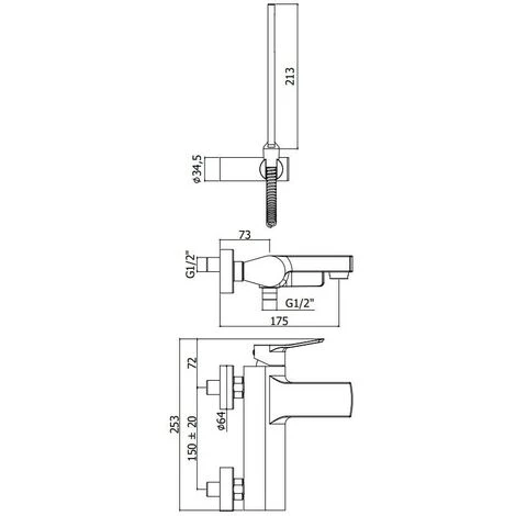 Mitigeur De Bain Mural Complet Avec Douchette Et Flexible Paffoni Tilt TI023 | Chromé - Chromé 4 Mitigeur De Bain Mural Complet Avec Douchette Et Flexible Paffoni Tilt TI023 | Chromé - Chromé – Image 2