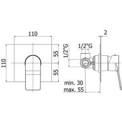 Mitigeur Douche à Encastrer 1 Sortie Avec Plaque Inox Paffoni Tilt TI010 | Blanc Mat - 1 Sortie - Blanc Mat -PAFFONI Soldes 47502169 2