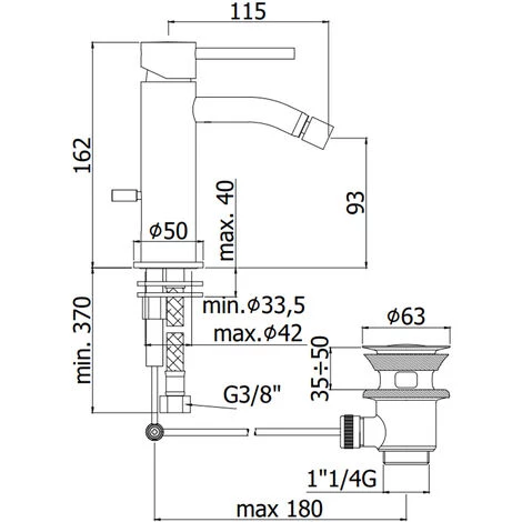 Mitigeur Bidet Avec Vidage Automatique Et Vidage Paffoni Light Laiton Effet Satiné 4 Mitigeur Bidet Avec Vidage Automatique Et Vidage Paffoni Light Laiton Effet Satiné – Image 2