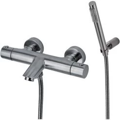 Mitigeur De Baignoire En Laiton Avec Douchette Et Effet Satiné Flexible Paffoni Light