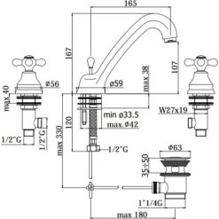 Mélangeur Lavabo 3 Trous Paffoni Iris - Viola IRV055 - VLV055 | Chromé - Viola - Chromé -PAFFONI Soldes 4867733 3