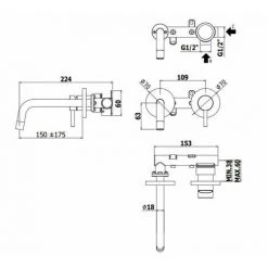 Mitigeur Lavabo Encastré Paffoni Birillo BI103CR70 | 245 Mm -PAFFONI Soldes 4869422 2