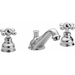 Mélangeur Lavabo 3 Trous Rétro Paffoni Iris-Viola IRV058-VLV058 | Chromé - Iris - Vidage Automatique 1"1/4