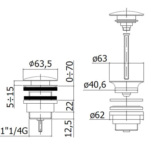 Bonde Clic-clac Pour Lavabos Avec Trop-plein Paffoni Light Exclusive Edition Version Honey Gold 4 Bonde Clic-clac Pour Lavabos Avec Trop-plein Paffoni Light Exclusive Edition Version Honey Gold – Image 2