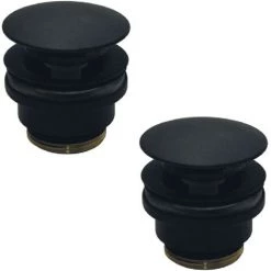 Jeu De 2 Bondes Clic-clac Pour Lavabos Avec Trop-plein Paffoni Light Exclusive Edition Version Noir Mat