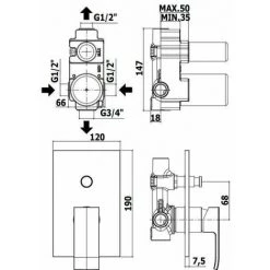 Mitigeur De Douche Encastrable Avec Déviateur Paffoni ELLE EL015CR - EL015CR/M | ELLE - 2 Sorties - Acier Inoxydable 5 Mitigeur De Douche Encastrable Avec Déviateur Paffoni ELLE EL015CR - EL015CR/M | ELLE - 2 Sorties - Acier Inoxydable -PAFFONI Soldes 5008892 2