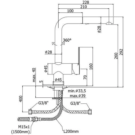 Mitigeur D'évier Avec Douche Extractible à 2 Jets Paffoni Ringo RIN285CR-RIN285NO-RIN285BO | Chromé - RINGO - Chromé 4 Mitigeur D'évier Avec Douche Extractible à 2 Jets Paffoni Ringo RIN285CR-RIN285NO-RIN285BO | Chromé - RINGO - Chromé – Image 2