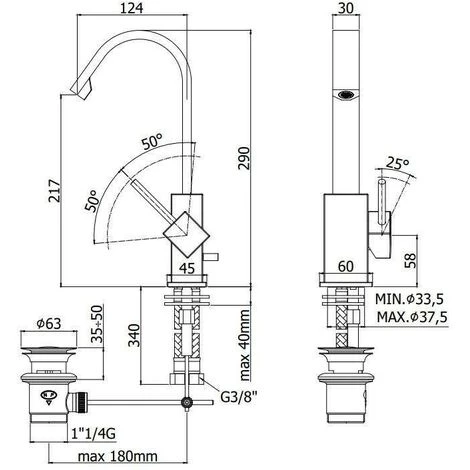Mélangeur De Lavabo à Bec Plat Pivotant Paffoni Level LEA878CR | Chromé - Sans Vidage - Chromé 4 Mélangeur De Lavabo à Bec Plat Pivotant Paffoni Level LEA878CR | Chromé - Sans Vidage - Chromé – Image 2