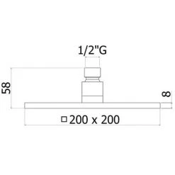 Pommeau De Douche 20x20 Paffoni Syncro ZSOF075cr Avec Bras Carré De 35 Cm ZSOF063CR350 -PAFFONI Soldes 50709704 4