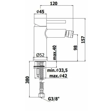 Mitigeur Bidet Avec Jet Réglable Paffoni Stick SK131HCR | Chromé - Sans Vidage - Chromé 4 Mitigeur Bidet Avec Jet Réglable Paffoni Stick SK131HCR | Chromé - Sans Vidage - Chromé – Image 2